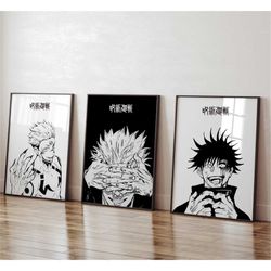 jujutsu kaisen posters 3 piece set manga art