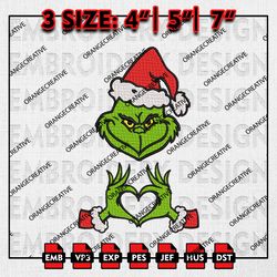 Loving Grinch Embroidery files, Christmas Embroidery Designs, Grinch Machine Embroidery File, Digital Download