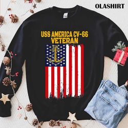 Uss America Cv-66 Cva-66 Aircraft Carrier Veterans Day T-shirt - Olashirt