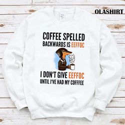 new coffee spelled backwards is eeffoc, funny dachshund dog shirt - olashirt