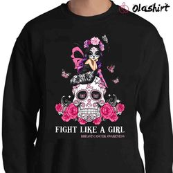 new fight like a girl, in october we wear pink, breast cancer awareness month - olashirt