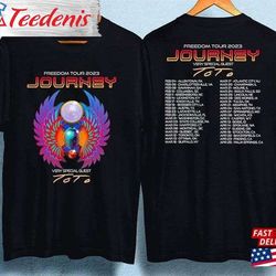 journey 2023 freedom tour 50th anniversary classic 2-sided t-shirt  wear love, share beauty