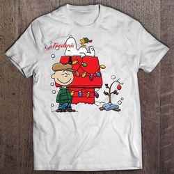 a charlie brown christmas white version t-shirt, short sleeve christmas shirts mens  wear love, share beauty