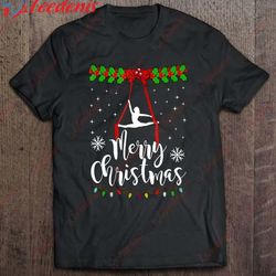 aerial yoga merry christmas ugly christmas yoga shirt, mens funny christmas shirts