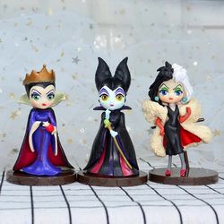 3pcs/set Q posket Petit Villains Maleficent Vinyl Action Figure Collection Model Doll Toys for Children Christmas Gift