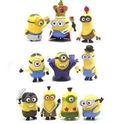 10Pcs/Set kawai Miniones Figurines Toys 3D Eye Despicable Miniones Action Figures Classic Toys Xmas Gifts for Children