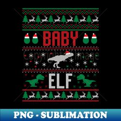 Baby Elf Funny Ugly Christmas Sweater - PNG Transparent Sublimation File - Spice Up Your Sublimation Projects