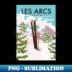 les arcs france travel ski poster - premium png sublimation file - bring your designs to life