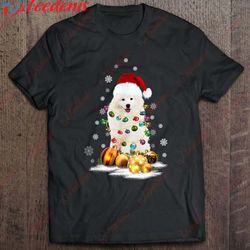 american eskimo dog christmas dog light ugly shirt, long sleeve kids christmas shirts family  wear love, share beauty