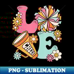 love cheer groovy cheerleader cheerleading women girls teens - aesthetic sublimation digital file - stunning sublimation graphics