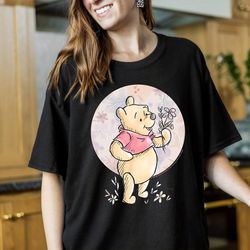 disney winnie the pooh floral circle pooh tshirt, pooh eeyore piglet tigger shirt, walt disney world, disneyland family