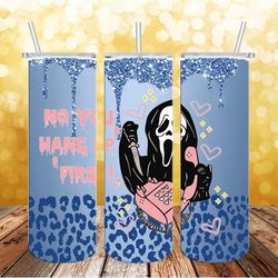 blue pink scream ghostface tumbler png, 3d tumbler wrap, straight design 20oz/ 30oz skinny tumbler png, instant download