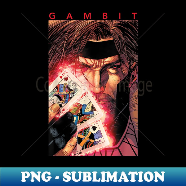 Gambit Cards Vector Marvel X-Men Gambit Glowing Cards Graphic - PNG Sublimation | Inspire ...