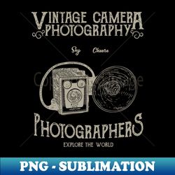 Vintage Camera Photography - High-Quality PNG Sublimation Download - Instantly Transform Your Sublimation Projects