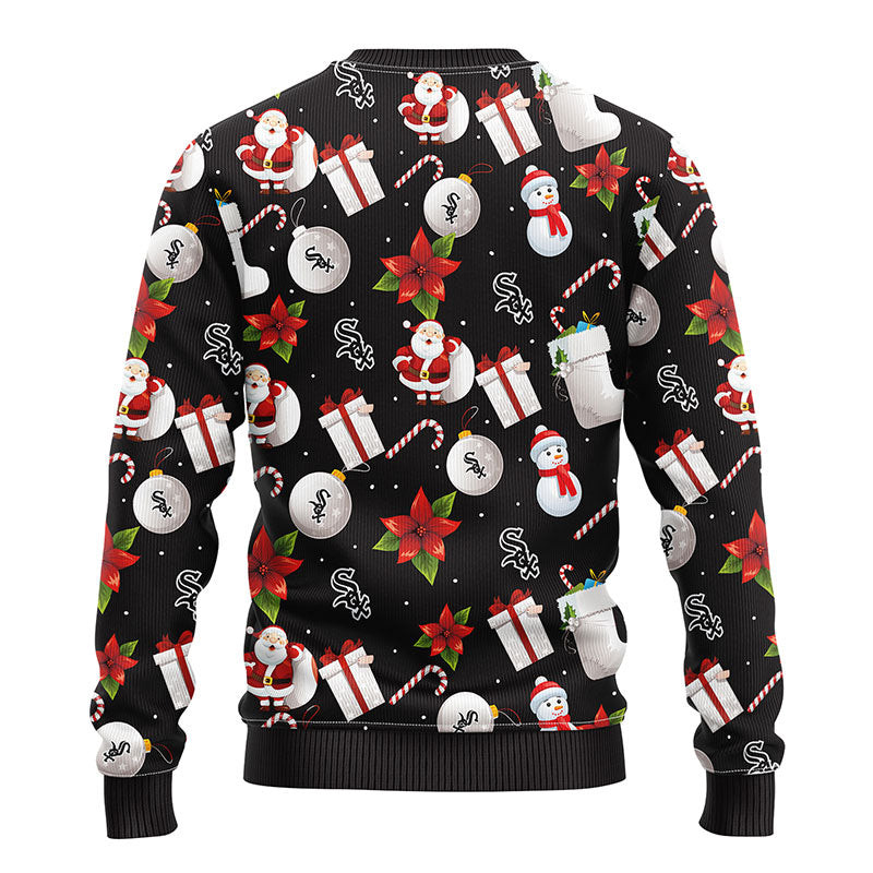 MLB Chicago White Sox Santa Claus Snowman Ugly Hoodie 3D Zip Hoodie 3D Ugly Christmas Sweater 3D Fleece Hoodie