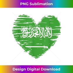 Saudi Arabia Heart Saudi Arabian Flag KSA Pride - Vibrant Sublimation Digital Download - Enhance Your Art with a Dash of Spice