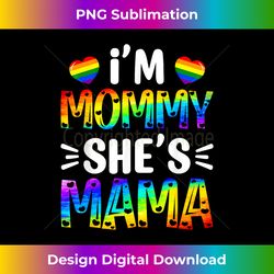 She's Mommy Mama Matching Gay Lesbian Couple LGBT Rainbow - Sophisticated PNG Sublimation File - Immerse in Creativity with Every Design