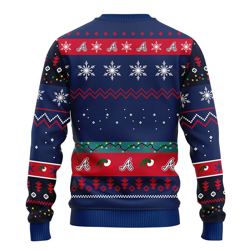 MLB Atlanta Braves 12 Grinch All Over Print Ugly Hoodie 3D Zip Hoodie 3D Ugly Christmas Sweater 3D Fleece Hoodie