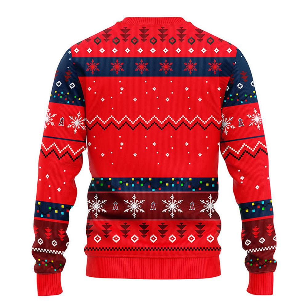 MLB Los Angeles Angels Dabbing Santa Claus Ugly Hoodie 3D Zip Hoodie 3D Ugly Christmas Sweater 3D Fleece Hoodie