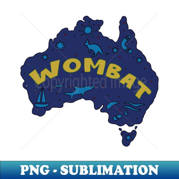 AUSTRALIA MAP AUSSIE WOMBAT - Modern Sublimation PNG File - - Inspire ...
