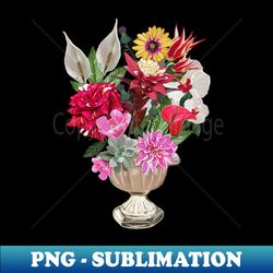 Colorful flowers bouquet - Vintage Sublimation PNG Download - Boost Your Success with this Inspirational PNG Download