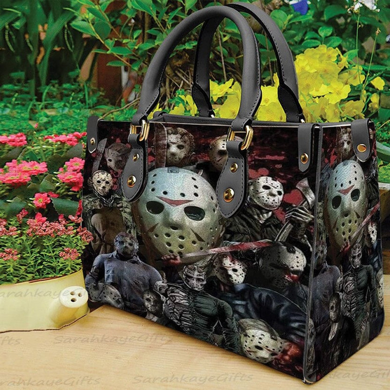 Jason Voorhees Horror Leather Handbag, Jason Voorhees Handbag & Wallet,Horror Movie Characters Bag, Woman Shoulder Bag, Movie handbag.jpg