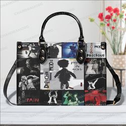 personalized depeche mode leather bag hand bag, depeche mode woman handbag, depeche mode lovers handbag