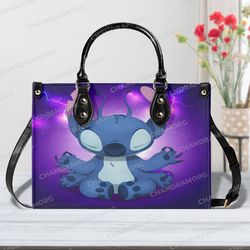 Personalized Stitch Do Yoga Leather Bag hand bag, Stitch Woman Purse, Stitch Lovers Handbag