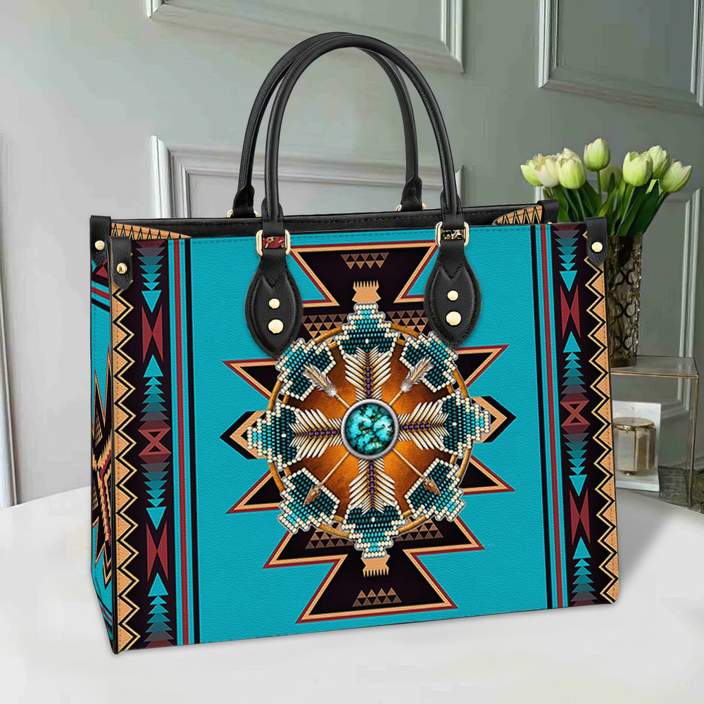 Personalized Turquoise Native American Leather Bag hand bag,Native American Women Handbag,Custom Leather Bag,Personalized Bag,Christmas Gift.jpg