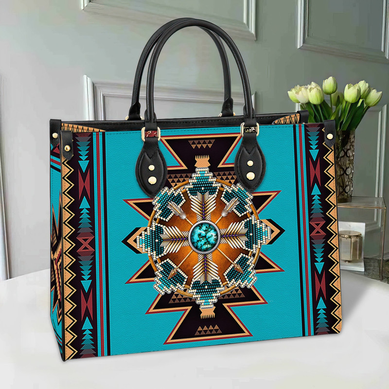 Personalized Turquoise Native American Leather Bag hand bag,Native American Women Handbag,Custom Leather Bag,Personalized Bag,Christmas Gift.jpg