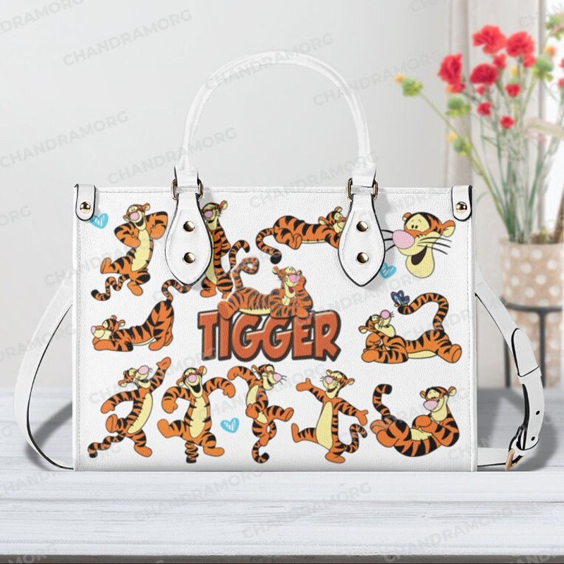 Tigger Winnie The Pooh Leather Bag hand bag,Winnie The Pooh Tigger Woman Handbag,Tigger Lover's Handbag,Custom Leather Bag,Personalized Bags.jpg
