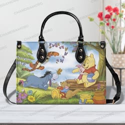winnie the pooh leather bag hand bags, pooh lovers handbag, pooh woman purse
