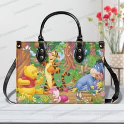 winnie the pooh leather bag hand bags, pooh woman purse, pooh lovers handbag