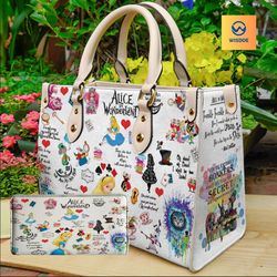 alice in wonderland leather bag, alice women bags and purses, alice lovers handbag