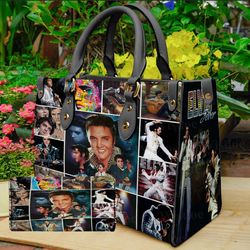 elvis presley leather bag handbag, king of rock and roll, elvis presley women bags purses