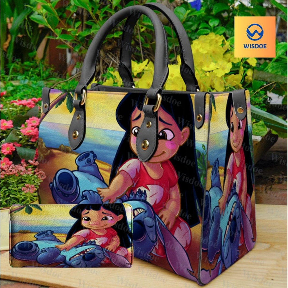 Stitch and Lilo Women Leather Bag Handbag,Stitch Women Bags and Purses,Stitch Lovers Handbag,Custom Leather Bags ,Woman Handbag,Vintage Bag.jpg
