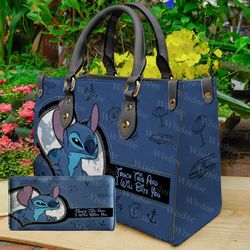 Touch This I Will Bite You Leather Bag Handbag, Lilo Stitch, Stitch Women Bags And Purses