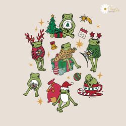 vintage frog xmas tree christmas gift svg for cricut files