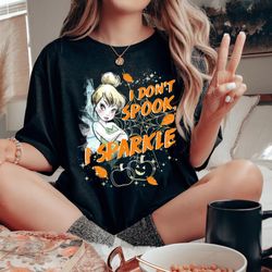 disney peter pan tinkerbell halloween sparkle, disney world tee, disneyland halloween party gift, halloween disneyland m