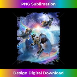 Rainbow Galaxy Cat Riding Shark In Space Tank To - Minimalist Sublimation Digital File - Channel Your Creative Rebel