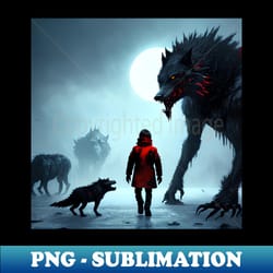 battle of the black monster wolves - high-quality png sublimation download - enhance your apparel with stunning detail