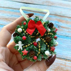 Miniature Wreath Christmas Souvenir DollHouse Decor