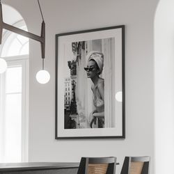 fashion print, black and white wall art, vintage photography, teen girl room decor, fashion canvas, bedroom wall art pri