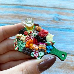 Magnet Miniature Charcuterie Christmas Board with Beer