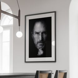 steve jobs canvas, apple founder art, entrepreneur print, motivational decor, jobs memorabilia, tech lover gift, inspira