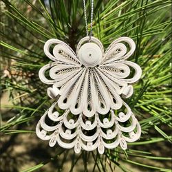 angel ornament - quilled ornament - christmas ornament - christmas quilling - home decor -paper ornament - quilled angel