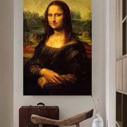 mona lisa print, leonarda da vinci, mona lisa poster, mona lisa painting, mona lisa canvas, famous table, vintage canvas