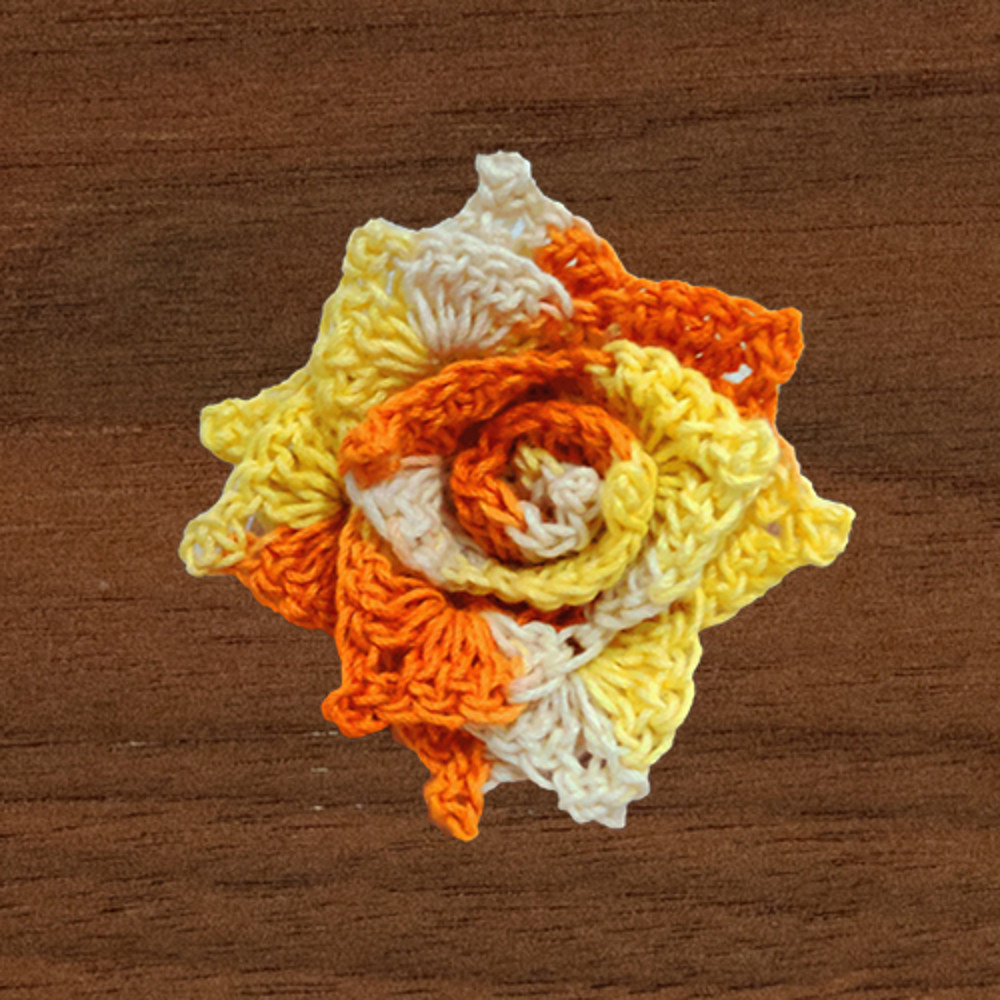 A crochet 3D flower pattern