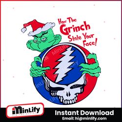 grateful dead how the grinch stole your face svg file