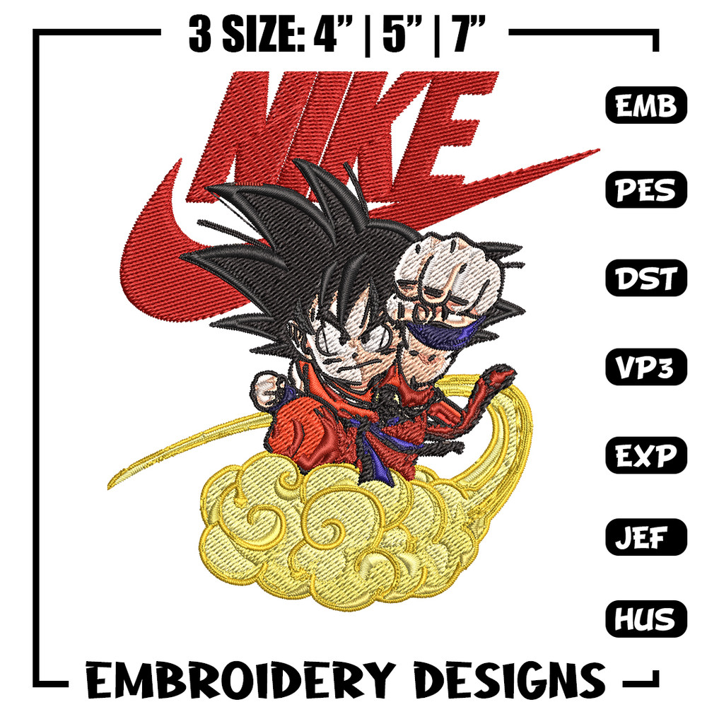 Kid Goku magic cloud Nike Embroidery design, Dragon ball Embroidery, Nike design, Embroidery file, Instant download..jpg